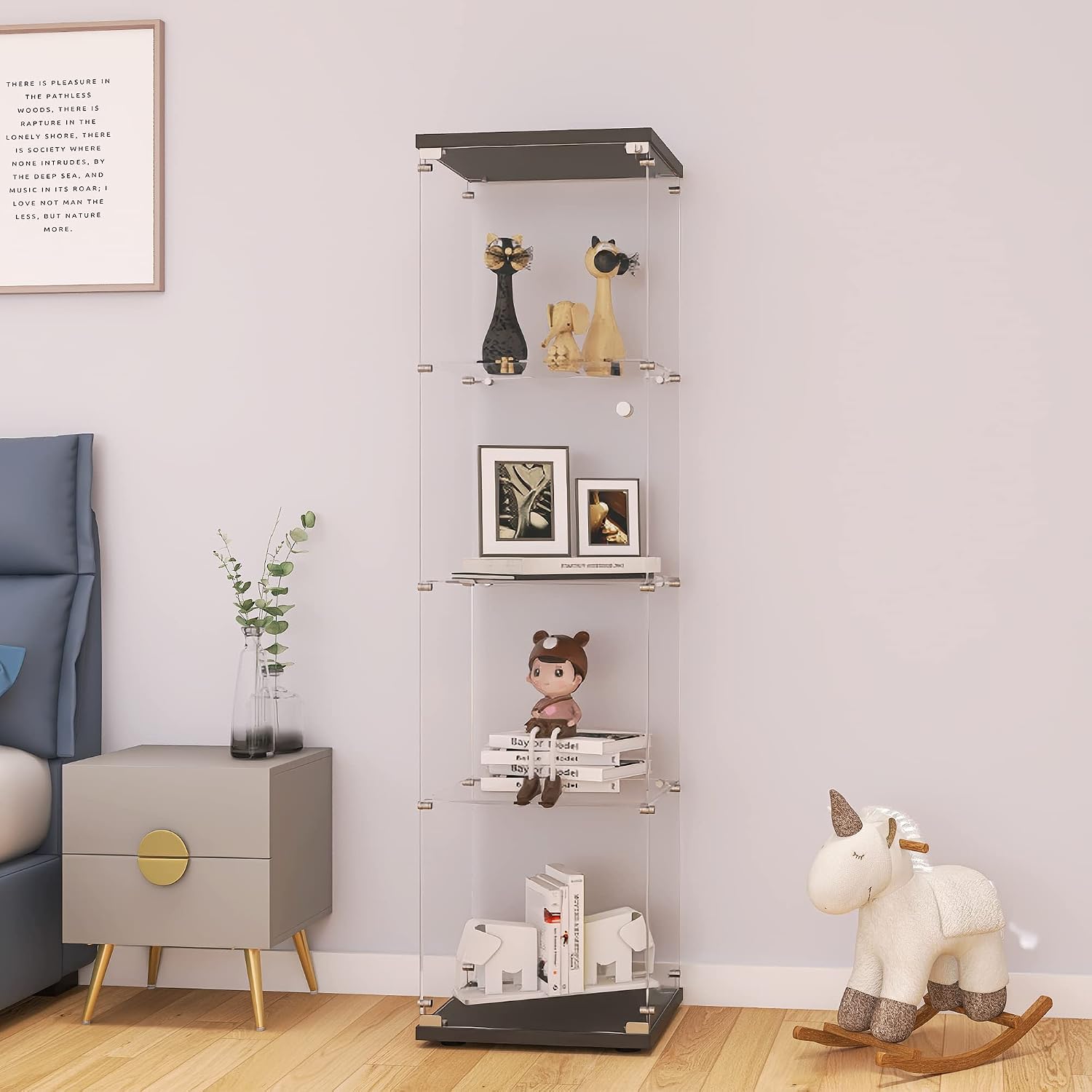 Books - Glass Display Cabinet With Lock 4