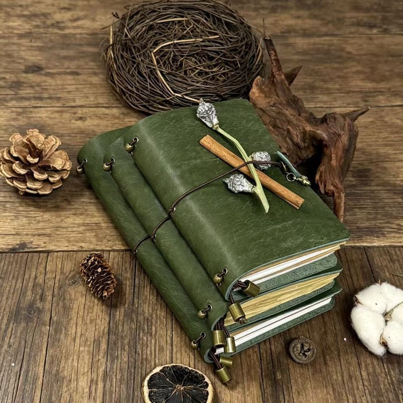 A7 A6 Pueblo Forest Green Fros - Vintage Leather Journal Notebook review and price
