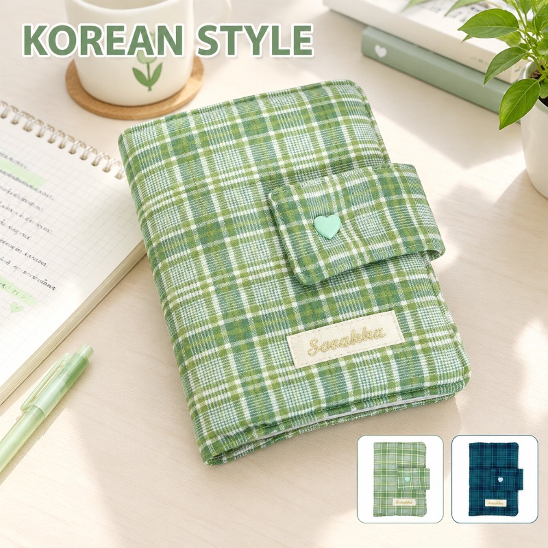 Green White Gingham Hand-journ - Stationery Books review and price