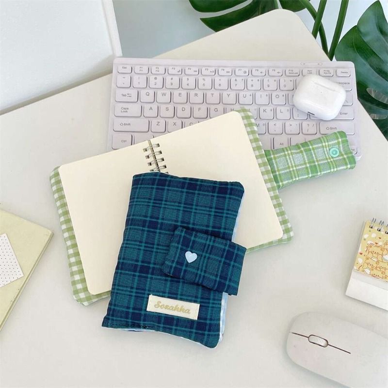 Green White Gingham Hand-journ - Stationery Books review and price