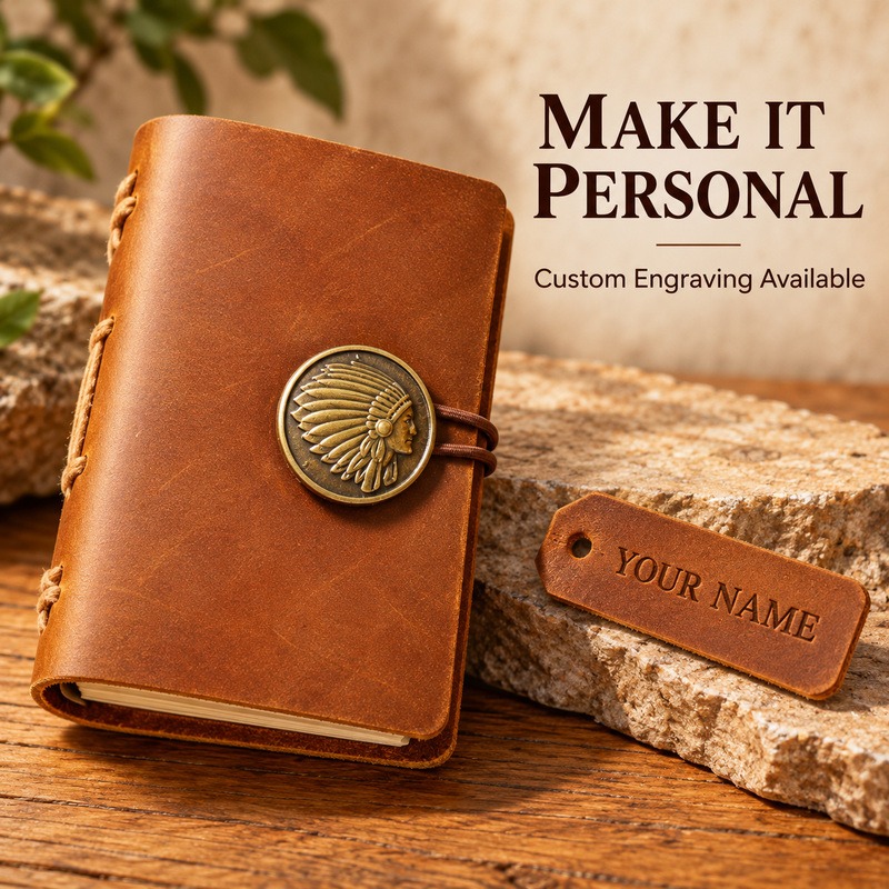 Mini Handmade Leather Traveler - Vintage Leather Journal Notebook review and price