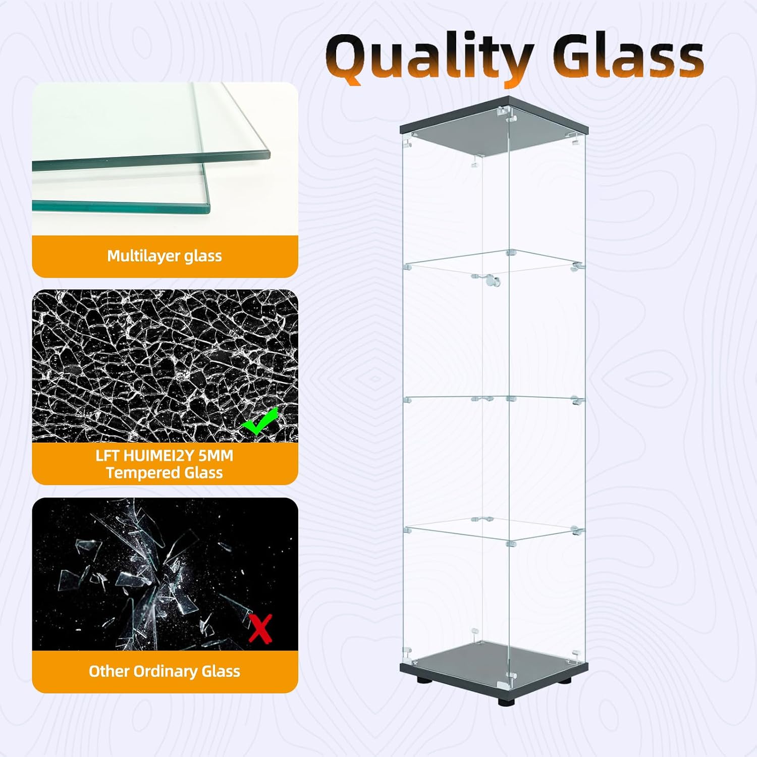 Glass Display Cabinet With Loc - Books review and price