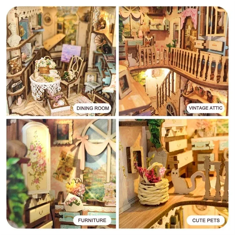 DIY Wooden Pastoral Diary Book - Diy Wooden Book Nook Kit Shelf Insert review and price