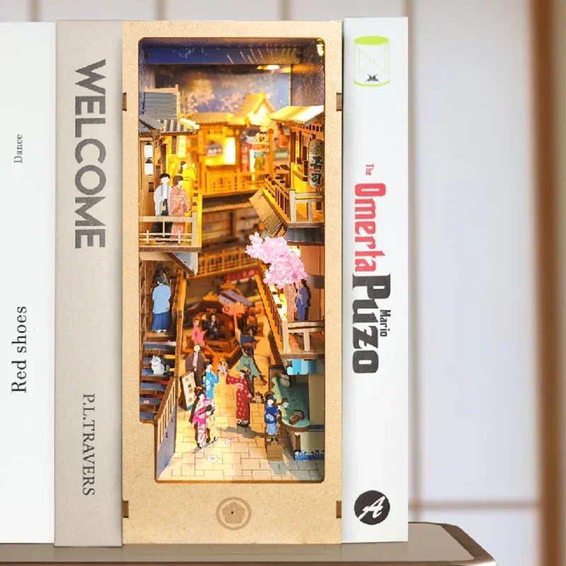 Japanese Retro DIY Wooden Book - Diy Wooden Book Nook Kit Shelf Insert review and price