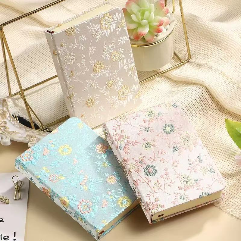 A6 Chinese Floral Brocade Note - Vintage Leather Journal Notebook review and price