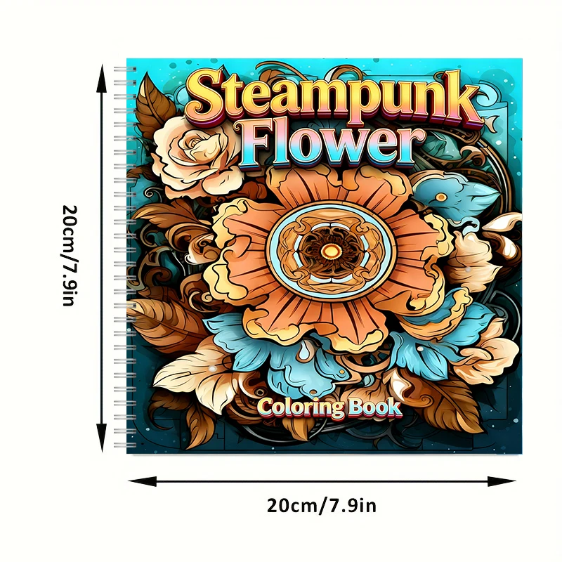 Coloring Book Steampunk Flower - Adult Coloring Book Stress Relief review and price